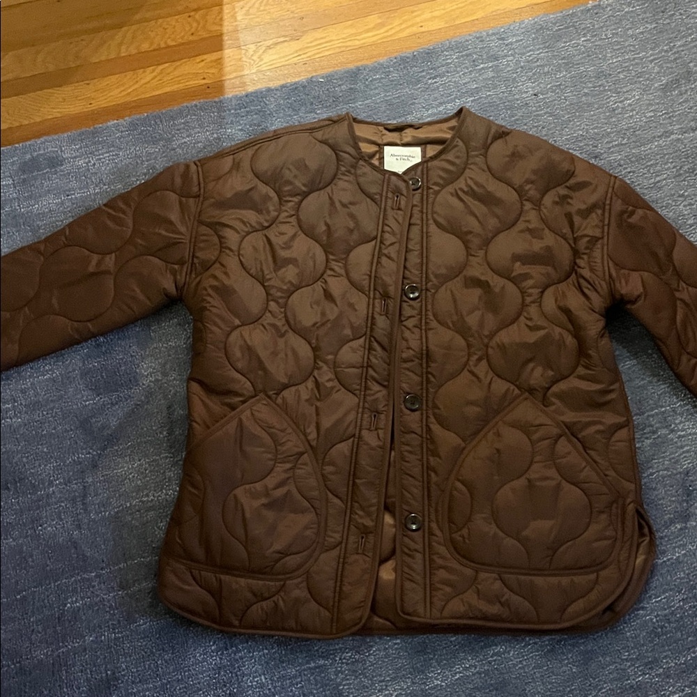Abercrombie & Fitch Brown Quilted Puffer Jacket